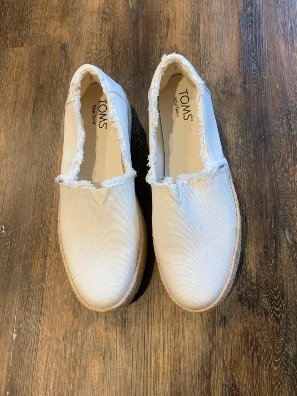 Toms WOMENS  off white Canvas Slip-On Sneakers
